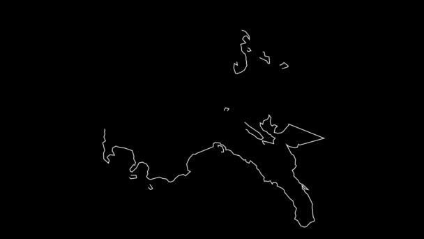 Animace Mapy Filipínské Oblasti Calabarzon — Stock video