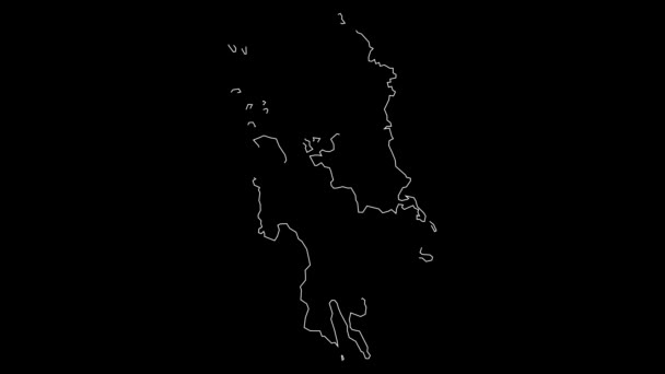 Ανατολική Visayas Φιλιππίνες Χάρτη Περίγραμμα Animation — Αρχείο Βίντεο