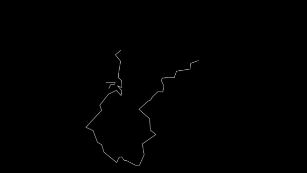 ポジョワ ポハンジャマフィンランド地図アウトラインアニメーション — ストック動画