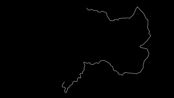 Junin Peru Mapa Região Esboço Animação — Vídeo de Stock