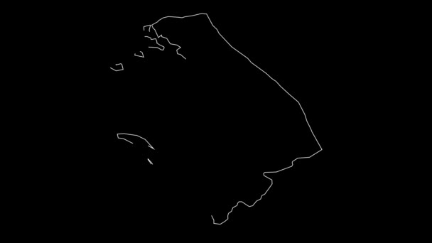 Northern Sri Lanka Province Map Outline Animation — Stock Video