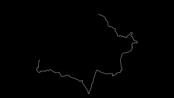 Sygys Qazaqstan Kazakhstan Region Map Outline Animation — Video