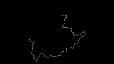 Shan Myanmar bölge haritası animasyon çizimi