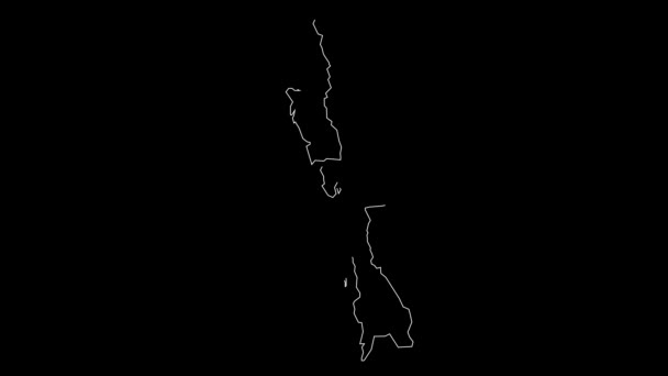 Mon Myanmar Región Mapa Esquema Animación — Vídeo de stock