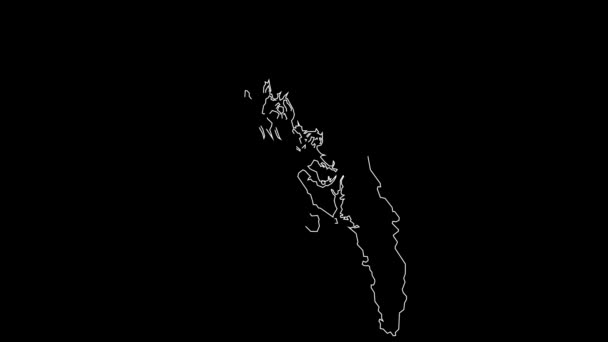 Rakhaing Myanmar Región Mapa Esquema Animación — Vídeos de Stock