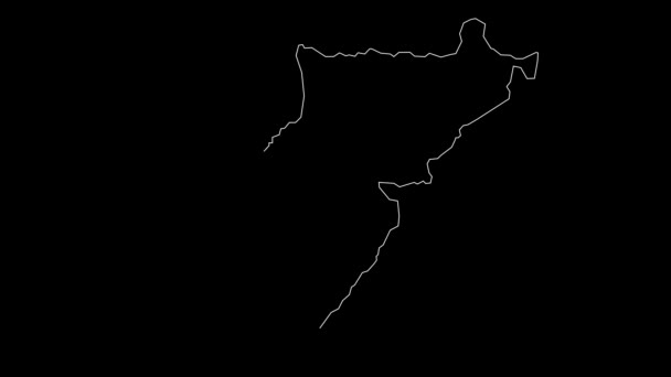 North Lebanon Governorate Map Outline Animation — Stock Video