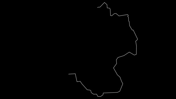 Elbasan Albania Mapa Del Condado Esquema Animación — Vídeos de Stock