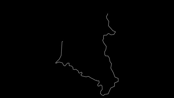 Fier Albania Mapa Del Condado Esquema Animación — Vídeos de Stock