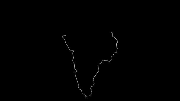 Korce Albania Contea Mappa Schema Animazione — Video Stock