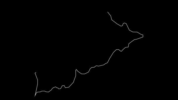 Tirane Albânia Mapa Condado Animação Esboço — Vídeo de Stock