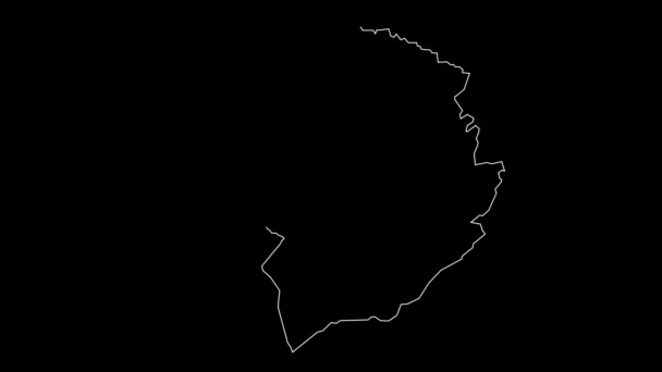 Tlemcen Argelia Provincias Mapa Esquema Animación — Vídeos de Stock