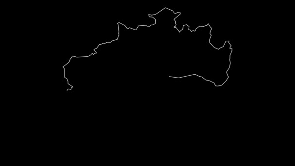 Анимация Карте Провинций Бискра Алжир — стоковое видео