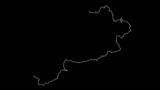 Guelma Argelia Provincias Mapa Esquema Animación — Vídeos de Stock