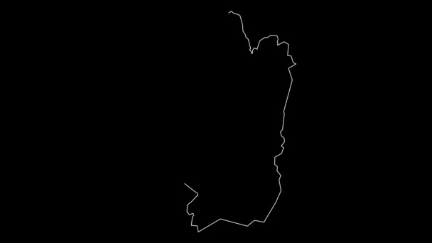 Анимация Карте Провинций Наама Алжир — стоковое видео
