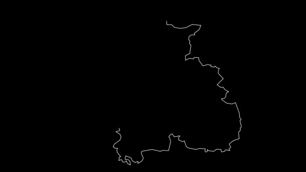 Constantine Argelia Provincias Mapa Esquema Animación — Vídeo de stock
