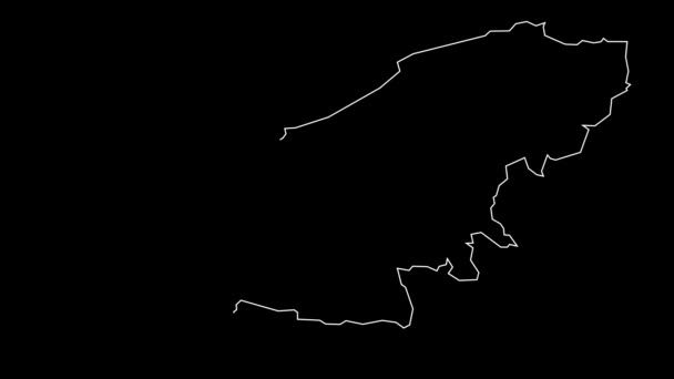 Boumerdes Algeria Provinces Map Outline Animation — Stock Video
