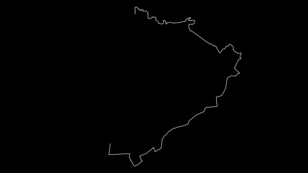 Tiaret Argelia Provincias Mapa Esquema Animación — Vídeos de Stock