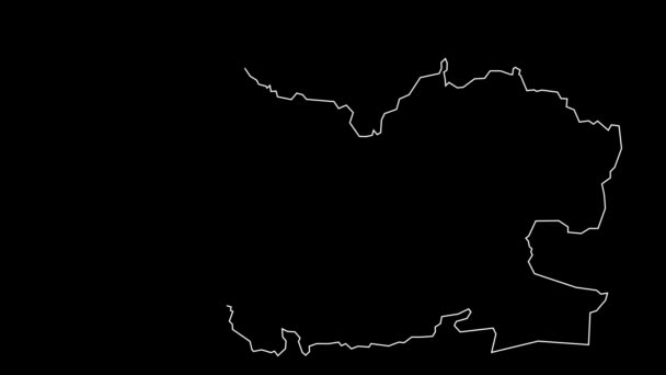 Tissemsilt Argelia Provincias Mapa Esquema Animación — Vídeos de Stock