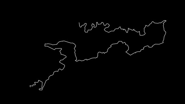 Східноамериканська Карта Самоа Окреслює Анімацію — стокове відео