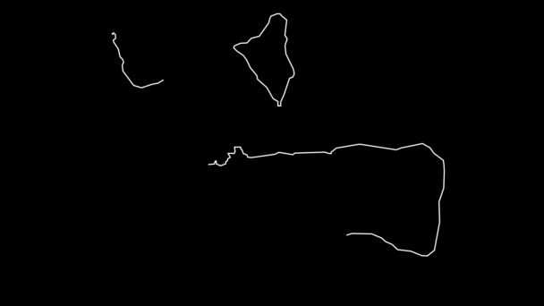 マヌアアメリカ領サモア島地図アウトラインアニメーション — ストック動画