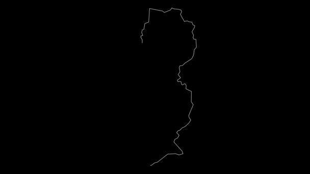 Namibe Angola Provincias Mapa Esquema Animación — Vídeo de stock