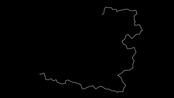 Lori Armenia Provincia Mapa Delinear Animación — Vídeo de stock