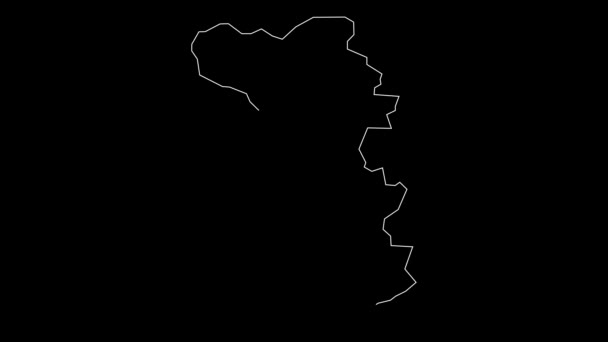 Shirak Armenia Provincia Mapa Delinear Animación — Vídeo de stock