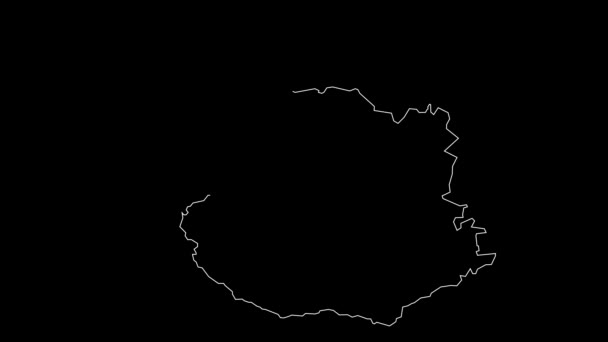 Ganja Gazakh Azerbaiyán Región Mapa Esquema Animación — Vídeos de Stock