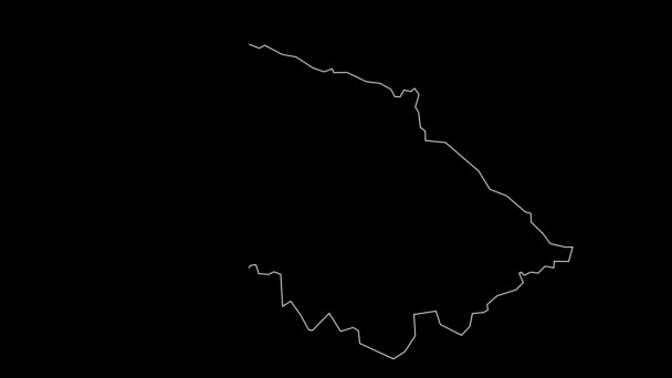 Dakhlik Shirvan Azerbaijan Region Map Outline Animation — 비디오