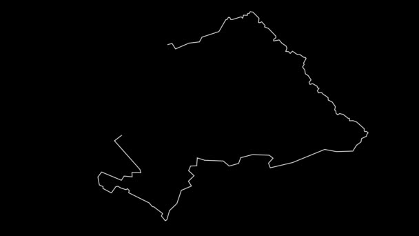 Santa Cruz阿鲁巴地区地图动画轮廓 — 图库视频影像