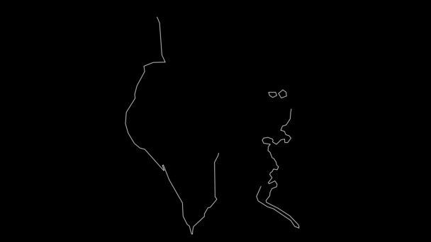 バーレーン南部州地図概要アニメーション — ストック動画