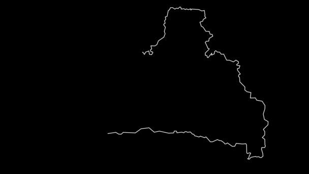 Brest Λευκορωσία Χάρτη Περιοχή Περίγραμμα Animation — Αρχείο Βίντεο