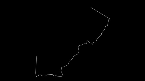 Toledo Belice Mapa Del Distrito Animación Contorno — Vídeos de Stock