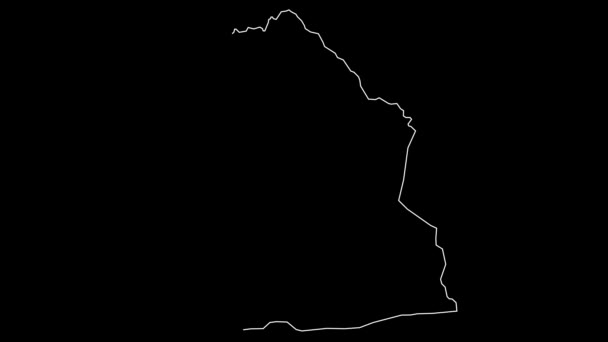 Alibori Benin Departamento Mapa Esquema Animación — Vídeo de stock