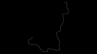 Wangdue Phodrang Butan bölge haritası animasyon çizimi