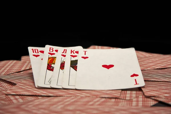 Playing Cards Hand Isolated White Background — Stock Photo, Image