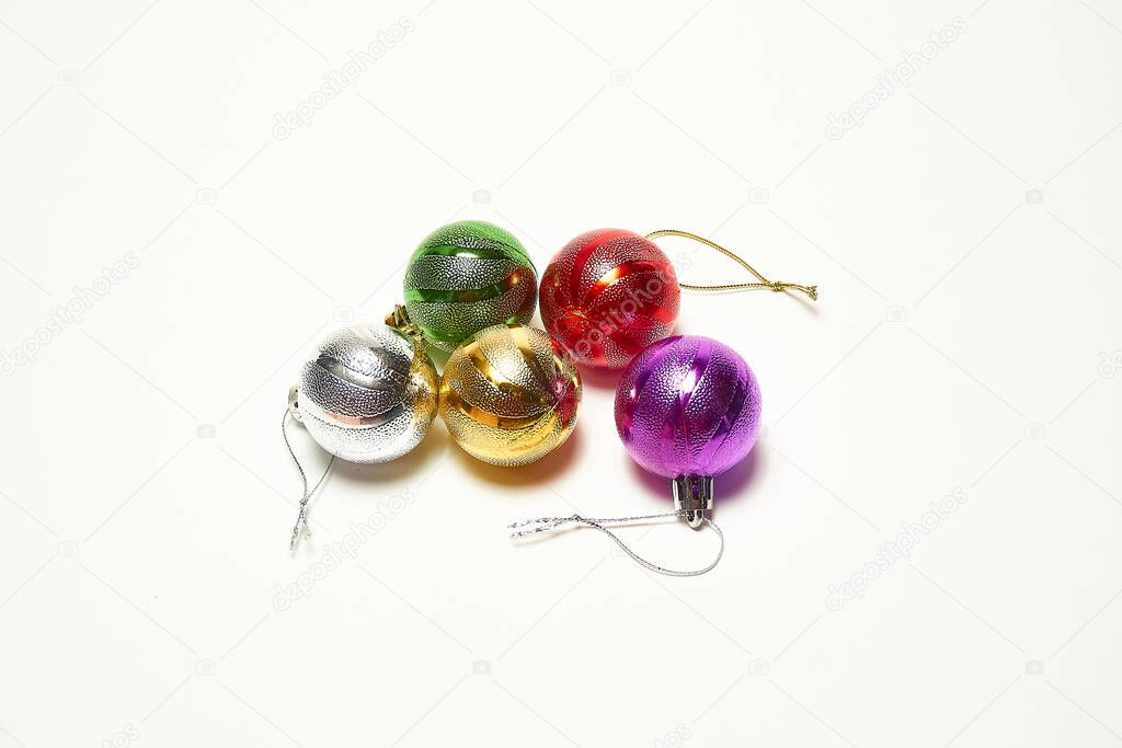 Christmas balls on a white background, new year, christmas toys, holiday, christmas