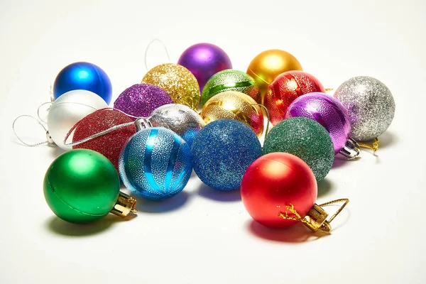 Christmas Balls White Background New Year Christmas Toys Holiday Christmas — Stock Photo, Image