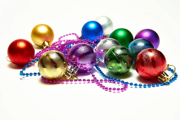 Christmas Balls White Background New Year Christmas Toys Holiday Christmas — Stock Photo, Image