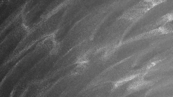 Texture of chalk on blackboard Abstract background of white powder on black base Flour on the table Copy space Top view — Stock Photo, Image
