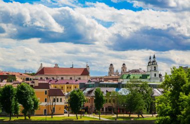 Minsk Beyaz Rusya - 06-05-2018, eski mimari Medveščak, Minsk tarihi merkezi, editoryal Panoraması
