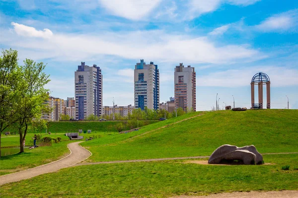 Minsk Bielorussia Architettura Moderna Parco Urbano Lungo Gorodetska Street Complesso — Foto Stock