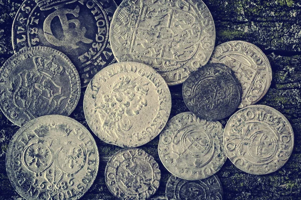 Old Money Grand Duchy Lithuania Poland Belarus Tymp Coins Metal — Stock Photo, Image