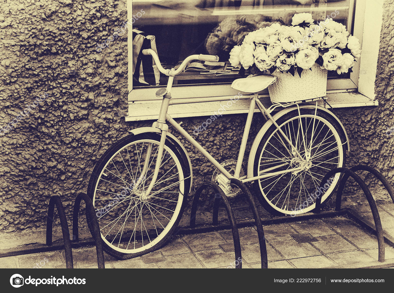 old bicycles with flowers