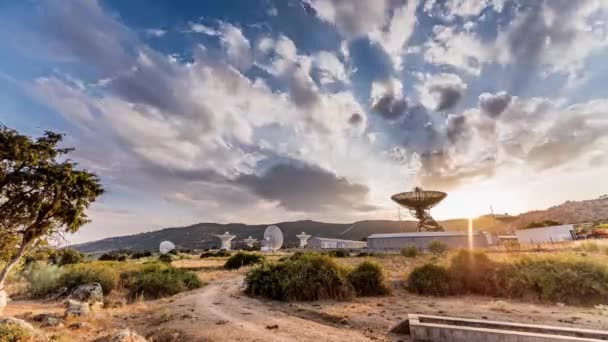 Radioteleskop Timelapse Nasa Sieci Kosmicznej Robledo Chavela Madrycie — Wideo stockowe