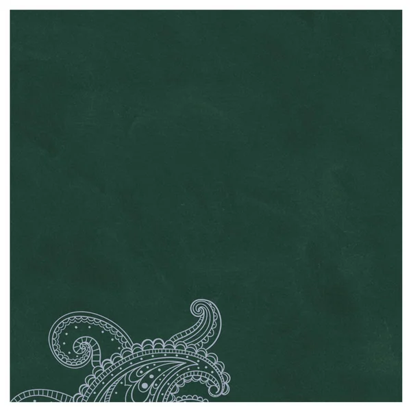Dark Green Textured Chalkboard Background With Ornamental Traditional Vector Design At Bottom. For Wall Art, Quote design, Decor backgrounds, Invitation, Banners & Flyers.