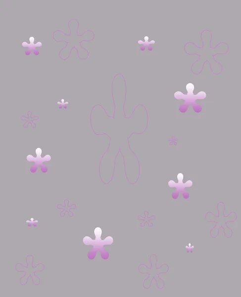 グラデーションと輪郭紫色の花を咲かせます ウォールアート 引用デザイン 装飾の背景 バナーとチラシ — ストック写真