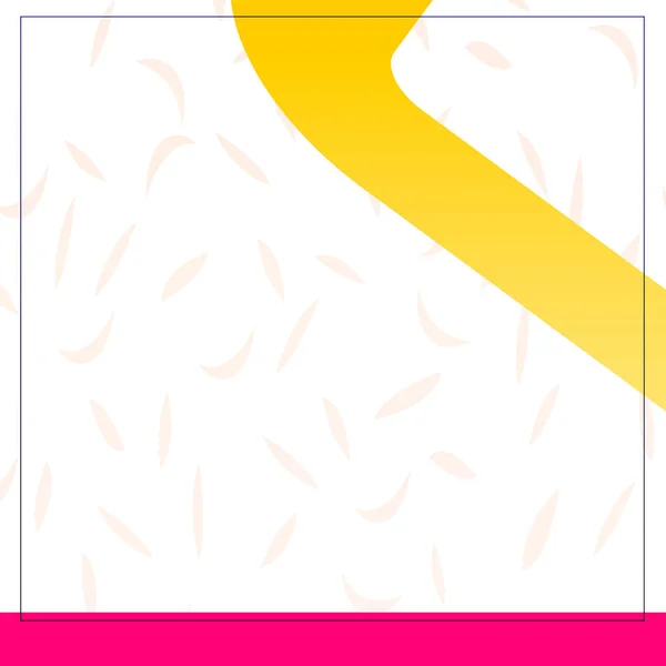 Modern Empty White Background Pink Yellow Shapes Frame Template Social — 스톡 사진