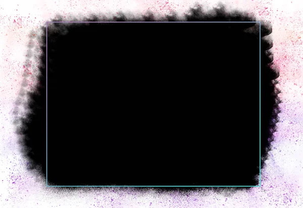 Empty Rectangle Frame Black Mask White Sprinkle Background Template Banner — Stock Photo, Image