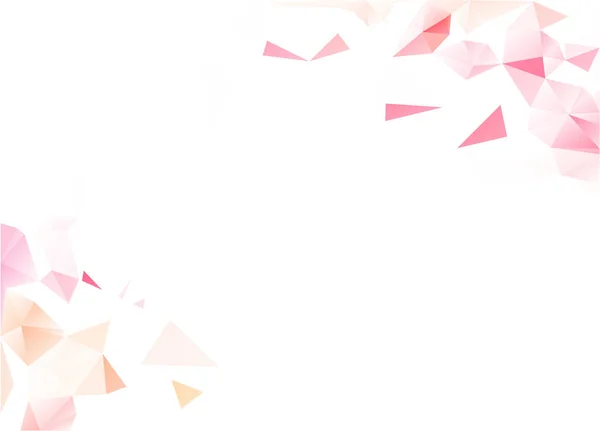 ソフトピンク三角形スキャッターアブストラクト低ポリゴナル背景ベクトルイラスト — ストックベクタ
